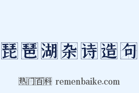 琵琶湖杂诗造句是什么意思的图片
